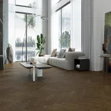 Кварцевый паркет Quartz Parquet Английская Ёлка Дуб Брауни 33-413 браш, фаска