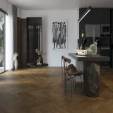 Кварцевый паркет Quartz Parquet Английская Ёлка Дуб Брауни 33-413 браш, фаска